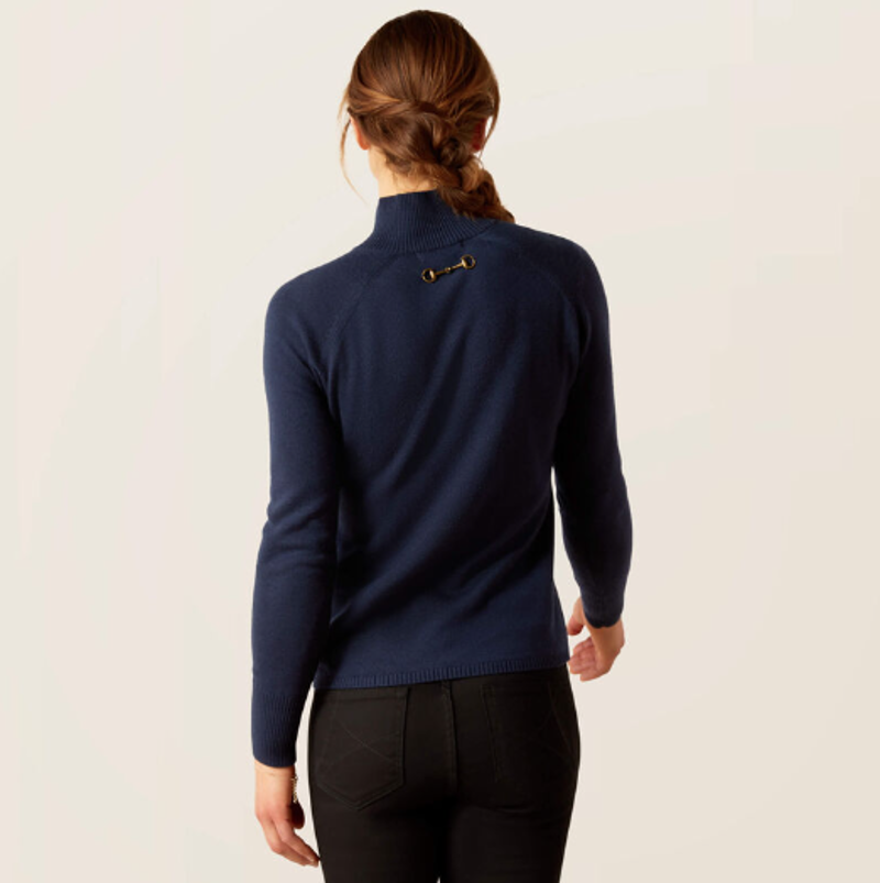 Ariat Womens Half Bay Sweater Navy-1